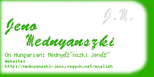 jeno mednyanszki business card